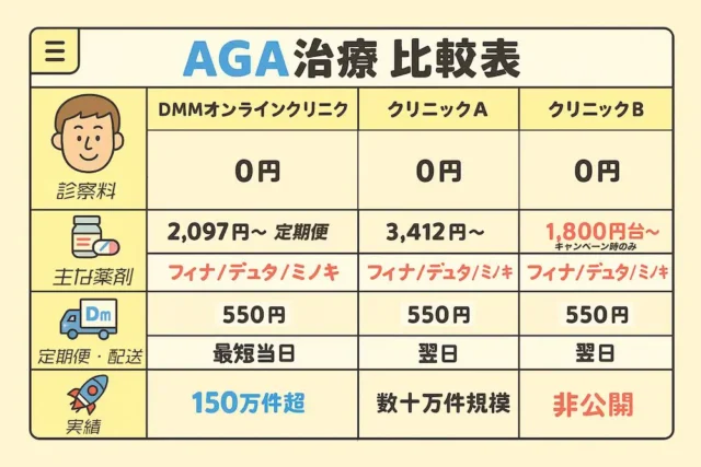 AGA治療比較表2