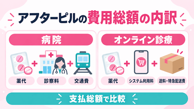 病院とオンライン診療のアフターピルの安さは総額で比較する